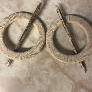 Brand New Rustic Oatmeal Drape Holders